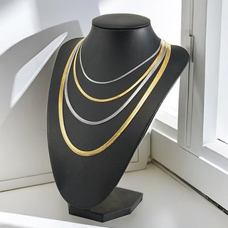 鈦鋼蛇扁項鍊 蛇骨鏈 鋼鏈 不鏽鋼項鍊 女生項鍊 男生項鍊 醫療鋼 防過敏 項鍊