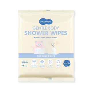 냅다다 젠틀바디샤워티슈 강아지 고양이 목욕 물티슈 대나무원단 100gsm, 1개, 10개입