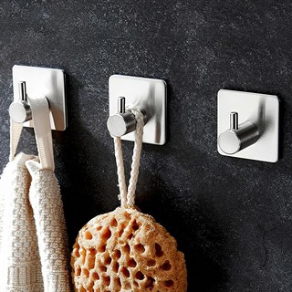 304 스테인리스 벽에 붙이는 옷걸이 벽 부착 고리 부착형 걸이 무타공 모자 거치대 차키, 실버