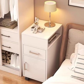 침대 협탁 2colors 미니 이동식 수납장 틈새 사이드 테이블 거실 쇼파 침실, 흰색, 1개