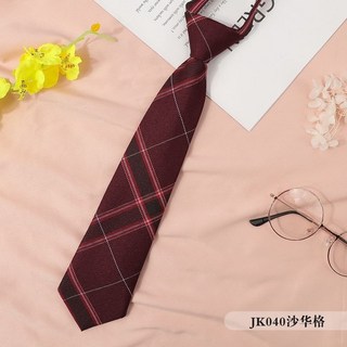 小領帶女JK學院風懶人日系格子男女潮免打短制服襯衫領結學生ins