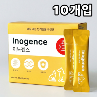이노젠스 강아지 고양이 햄스터 유산균 설사 변비 장염 프리바이오틱스 종합 피부 영양제 애견 반려견 개 슬개골, 10개, 프로바이오틱스, 2g