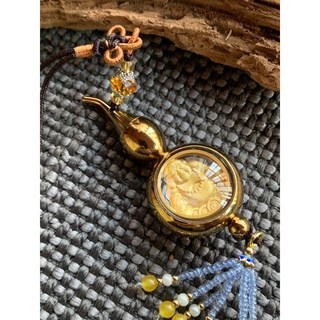 畫意坊 銅 彌勒佛 吊飾 葫蘆 辟邪保平安 佛眼吊飾 招財大肚笑佛, 1個