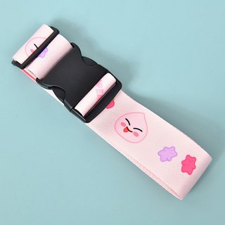 桃子行李箱束帶 粉色卡通行李綁帶 旅行箱固定帶 行李箱打包帶 旅行必備