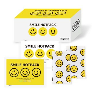 스마일 핫팩 미니 어린이 휴대용 귀여운 손난로, 40개