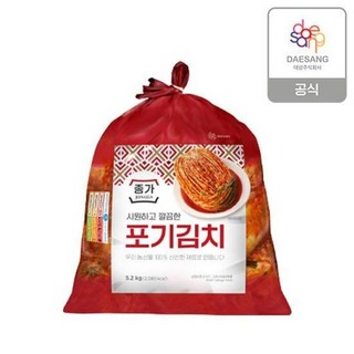 종가 종가집 중부식 포기김치, 종가 종가집 중부식 포기김치 5.2kg, 5.2kg, 1개