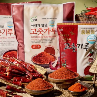 국내산 전통 고춧가루 (고운가루 무게*팩), 1kg, 중간가루, 1팩