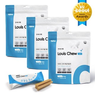 루이츄 강아지 덴탈껌 치석 입냄새 제거 저알러지 유산균 간식, 153g, 3개, 조인트(관절)