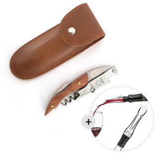 고급 우드 와인오프너 웨이터스크류 소믈리에나이프 에어레이터 증정, 로즈우드+디캔터, 1개