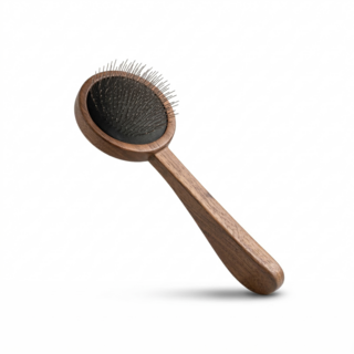 타이니무무 강아지 펫 애견 슬리커 브러쉬 전문가용 빗, 1개, 우드