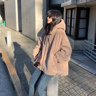 梨卡 女裝 仿兔毛連帽毛毛外套-現貨24H