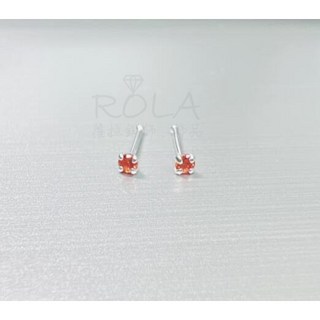 ROLA蘿拉銀飾飾品 999足銀養耳棒 2MM水鑽圓珠純銀耳針 免耳堵耳扣 18色可選