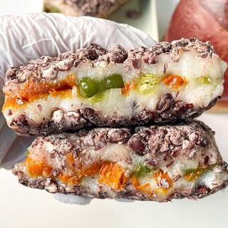 호박 듬뿍넣어 만든 호박고지 통팥 시루 찰떡 식사대용, 1박스, 1.5kg