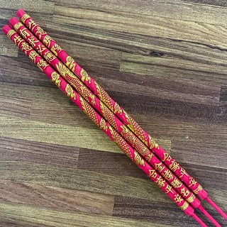 龍香/大龍香/七彩燙金龍香 - 祝壽/招財/開運/祈福平安, 1個, 二尺-紅色燙金龍香1組（3支）