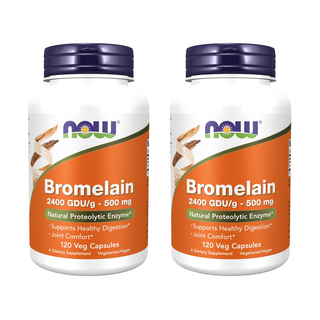 NOW Foods 鳳梨蛋白酶素食膠囊 2400GDU/g 500mg, 120顆, 2罐