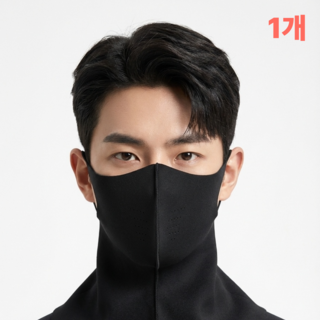 브리듬 숨쉬기편한 겨울 방한 기모 3D 입체 마스크 골프 등산 러닝 용품, 1개, 블랙