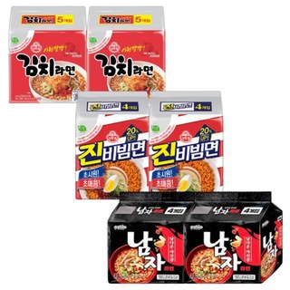 오뚜기 김치라면 진비빔면 팔도 남자라면 멀티팩6봉지
