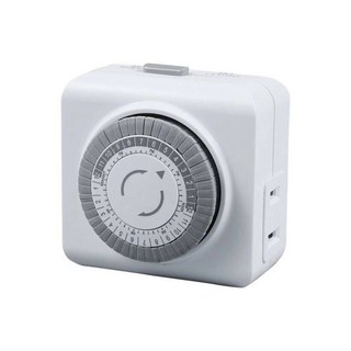 機械式24小時循環定時器插座，110V/60HZ，30分鐘間隔，可調24組開關，精準控制電器。, 1個, 白, 60mm