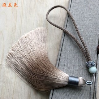 桃園出貨 流蘇穗子 DIY飾品配件 中國結 人造絲線流蘇組合手把繩汽車掛件 吊穗 穗子, 麻灰色 光線原因不是漸變色, 1個