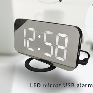 HANLIN GCLK 兩用數字LED鏡面USB鬧鐘(USB供電/鏡子/時鐘/鬧鐘/貪睡)