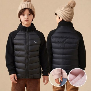 알앤엘 아동 플리스 경량 패딩 점퍼 겨울 어린이 따뜻한 집업 자켓