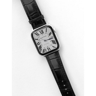 애플워치 스트랩 악어 가죽 호환 밴드, 블랙