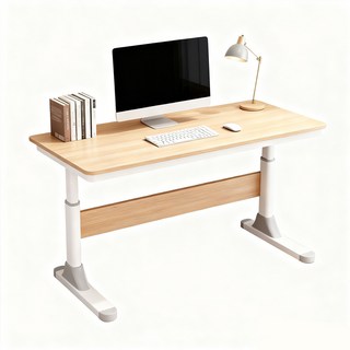 可調節高度電腦桌, 原木色