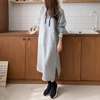 르엠마 [기모안감] 후드원피스 빅사이즈원피스 루즈핏 후드티 니트원피스 긴팔원피스 여성니트 여자긴팔 롱원피스 가을원피스 겨울원피스 기모 원피스 81357(14)