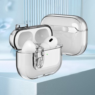卡扣式防摔保護殼 AirPods 3 4 Pro 1/2 透明保護套 耳機保護套 - 抗黃延遲發黃, 1個, 透明,AirPods 3, 透明