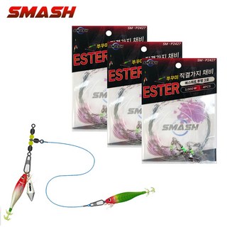 스매쉬 에스테르 직결 가지채비 쭈꾸미 갑오징어 가지줄 귀신 쭈갑 채비 SM-P2427, 12개, 1개입
