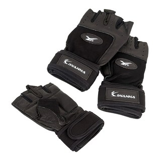 아이워너 2중 밴드형 헬스장갑, 블랙, 1세트