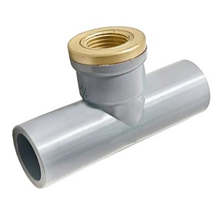 【DIY合作社】台灣製 耐壓 塑膠套銅三通 6分*4分, 灰色, 1個