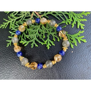 畫意坊 拉長石黃水晶8mm青金石6mm手鍊 - 吸收負能量，平衡磁場