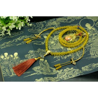 【莊嚴佛淨土】黃色霧光琉璃108佛珠 - 南無本師釋迦牟尼佛吊墜, 1個