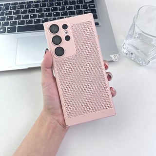 適用 三星 S23 S22 Ultra FE S23 手機殼 網格背板 散熱保護殼 超透氣 輕薄防摔 自帶鏡頭膜