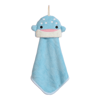 吸貓室 動物擦手巾 可掛式擦手巾 擦手巾 小方巾 毛巾 珊瑚絨 吸水擦手巾 擦手布 可收納擦手巾, 口袋收納款｜J.鯊魚, 1個