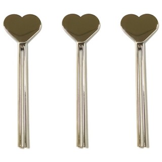 롤링페이퍼 핸드크림 튜브 치약짜개 스틱형 하트 스퀴저 실버, 3개