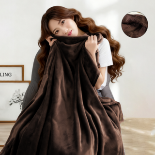 RichMagic 극세사 전기요 양면 플란넬 전기담요 히든포켓 수족냉증 발주머니 포함, 브라운, 130*180cm