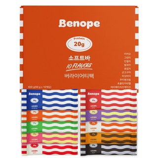 베노프 프로틴 소프트바 60g x 10종 버라이어티 세트, 1개, 600g