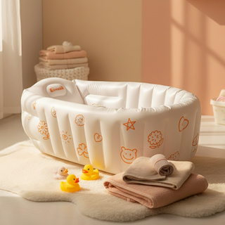 이큐나라 프미리엄 가벼운 아기 신생아 유아욕조, 베이지