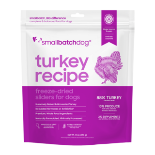 [공식] 스몰배치 강아지 동결건조 사료 터키 슬라이더 14oz, 칠면조, 396g, 1개