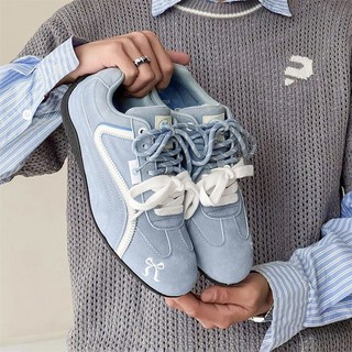 網紅多巴胺德訓鞋女2025款春夏季新款薄荷曼波板鞋休閒運動賽車鞋