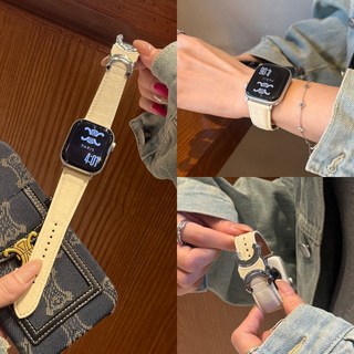 皮質 Apple Watch 錶帶, 1個, 米白色【雙c金色磁吸扣】,42mm(s11/10)