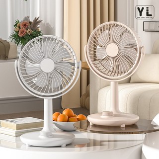YL 상하좌우 회전 11단계 바람세기 USB-C 유선 탁상용 선풍기, 화이트