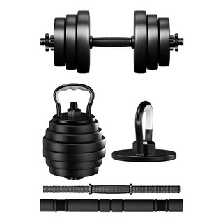 엑스킹 4in1 무게조절 덤벨 바벨 케틀벨 푸쉬업바 전신 근력 운동기구, 20kg, 1개