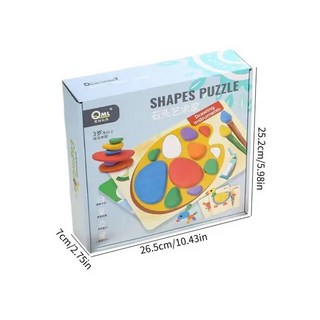 몬테소리 레인보우 조약돌 퍼즐 세트 직소 가정 학습 장난감 밸런스 스톤 게임, [02] 98PCS, 1개