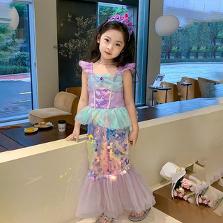 여아 왕스팽글 인어공주드레스
