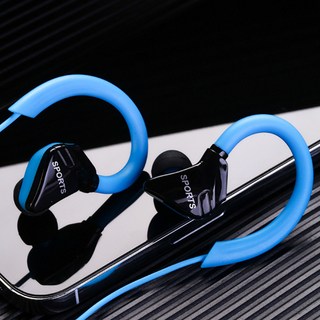 3.5mm 패션 스포츠 유선 이어폰 휴대용 슈퍼베이스 스테레오 마이크가 음악용 게임용 헤드셋 1.2m, [02] 파란