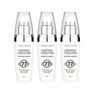 [라벨영] 기능성 미백앰플/쇼킹77솔루션화이트닝앰플3개/톤업미백케어 수분앰플, 45ml, 3개