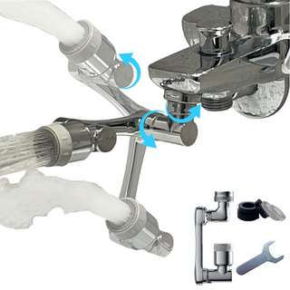 AL컴퍼니 1080도 각도조절 듀얼 분사 다기능 워터탭 수도꼭지, 실버